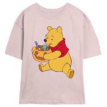 Disney's Winnie The Pooh Candy Eater Juniors' Skimmer Graphic Tee