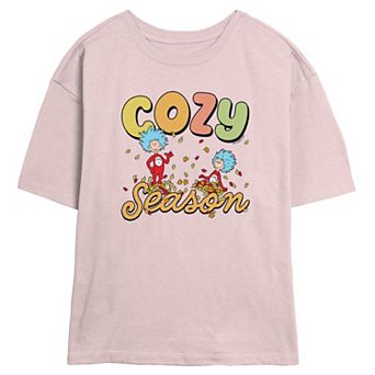 Juniors' Dr. Seuss Thing 1 And Thing 2 Cozy Season Skimmer Graphic Tee