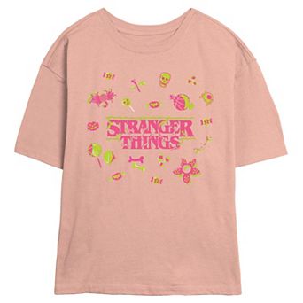 Juniors' Stranger Things Halloween Icons Skimmer Graphic Tee