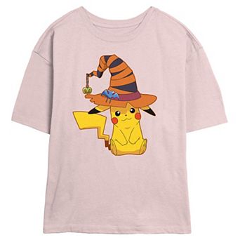 Juniors' Pokemon Pikachu Wearing Witch Hat Skimmer Graphic Tee
