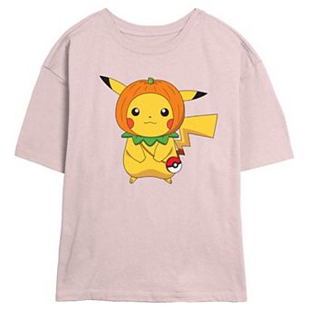 Juniors' Pokemon Pikachu Pumpkin Hat Skimmer Graphic Tee