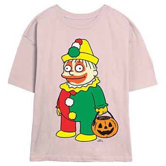 Juniors' The Simpsons Clown Ralph Trick Or Treater Skimmer Graphic Tee