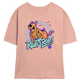 Juniors' Scooby-Doo Ruh-Roh! Scared Trick Or Treater Skimmer Graphic Tee