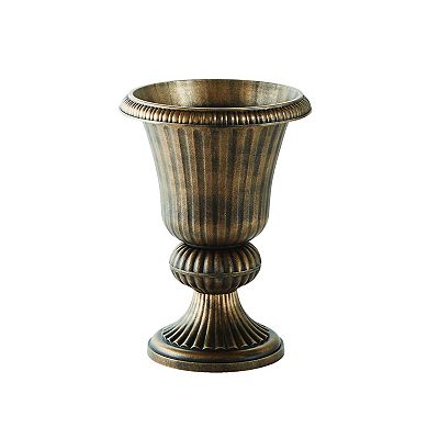 BrylaneHome Traditional Embry Plastic Urn Planter - Bronze