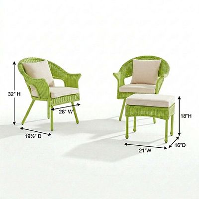 BrylaneHome Roma Hand-Woven Resin Wicker Stacking Chair With Toss