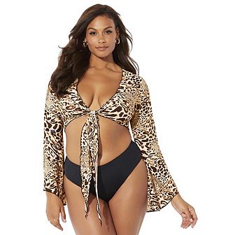 Swimsuits For All Women's Plus Size Cover Up Crop Top