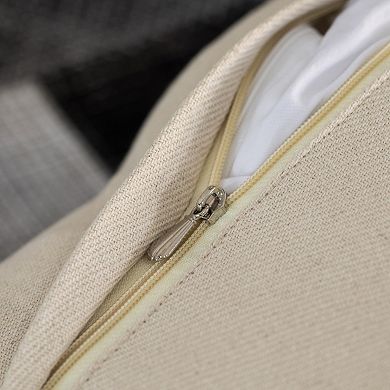 Handwoven Cotton Throw Pillow Cover with Tufted Stem Pattern and Tassel Corners