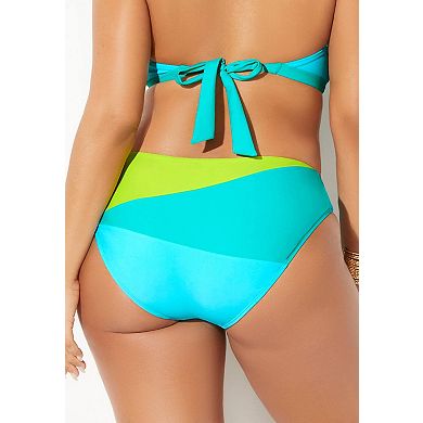 Swimsuits For All Women's Plus Size Romancer Colorblock Bikini Bottom