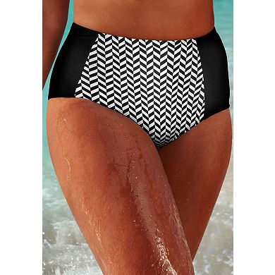 Swimsuits for All Women's High Waist Piped Swim Brief