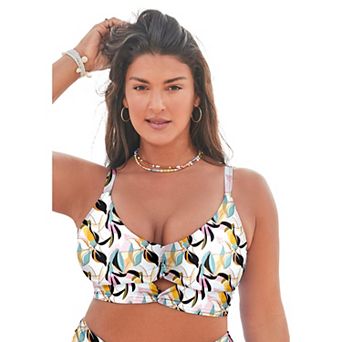 Swimsuits for All Women's Cut Out Longline Bikini Top