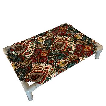 Truman + Teddy (Paisley Daze) Easy-to-clean Handcrafted Elevated, Cot-Style Dog Bed