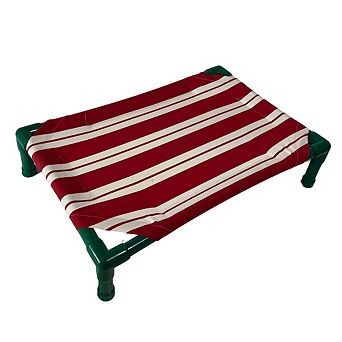 Truman + Teddy (Candy Cane) Easy-to-clean Handcrafted Elevated, Cot-Style Dog Bed