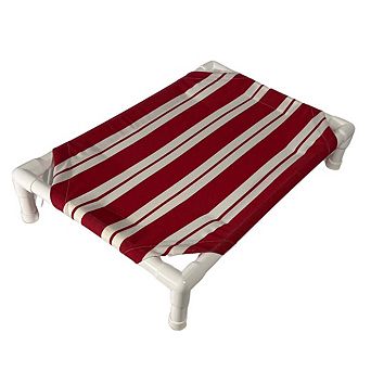 Truman + Teddy (Candy Cane) Easy-to-clean Handcrafted Elevated, Cot-Style Dog Bed