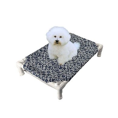 Truman + Teddy (Wintry Mix) Easy-to-clean Handcrafted Elevated, Cot-Style Dog Bed