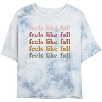 Juniors' Feels Like Fall Cropped Graphic Tee