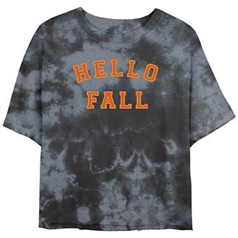 Juniors' Hello Fall Cropped Graphic Tee