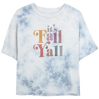 Juniors' It's Fall Y'all Cropped Graphic Tee