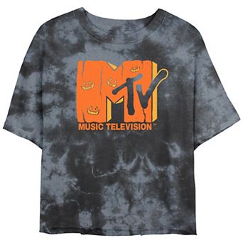 Juniors' MTV Jack O Lantern Cropped Graphic Tee