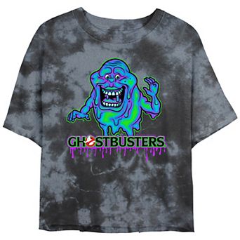 Juniors' Ghostbusters Ghost Slime Cropped Graphic Tee