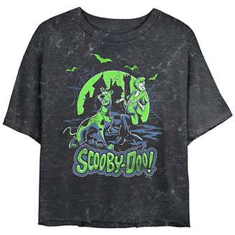 Juniors' Scooby-Doo Scary Night Cropped Graphic Tee