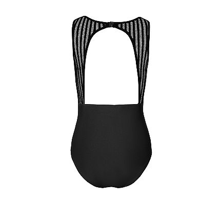 Women's Cupshe Mesh Backless Tummy Slimmer One-Piece Swimsuit