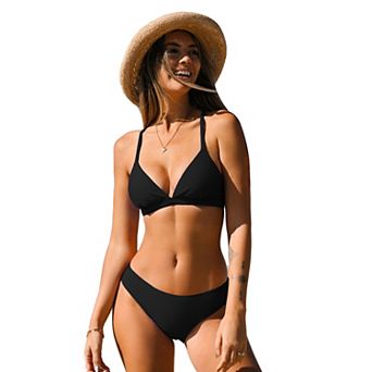 Women's Cupshe Banded Bralette & Hipster Bikini Set