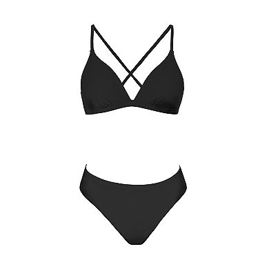 Women's Cupshe Banded Bralette & Hipster Bikini Set