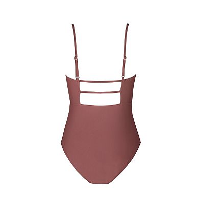 Women's Cupshe Sandy Shirred Strappy Cutout One Piece Swimsuit