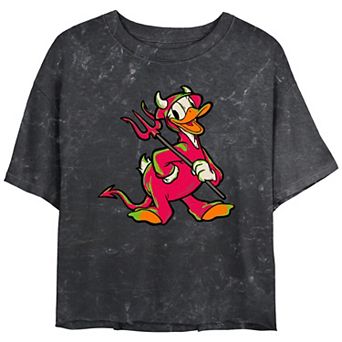 Disney's Donald Duck Devil Juniors' Cropped Graphic Tee