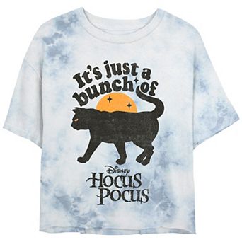 Disney's Hocus Pocus Thackery Binx It's Just A Bunch Of Hocus Pocus Juniors' Cropped Graphic Tee