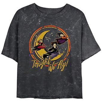 Disney's Hocus Pocus Sanderson Sisters Tonight We Fly Retro Juniors' Cropped Graphic Tee
