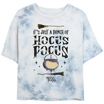 Disney's Hocus Pocus It's Just A Bunch Of Hocus Pocus Cauldron And Broomsticks Juniors' Cropped Graphic Tee