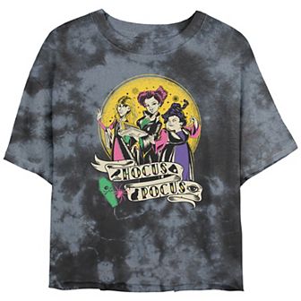 Disney's Hocus Pocus Sanderson Sisters Moonlight Retro Juniors' Cropped Graphic Tee
