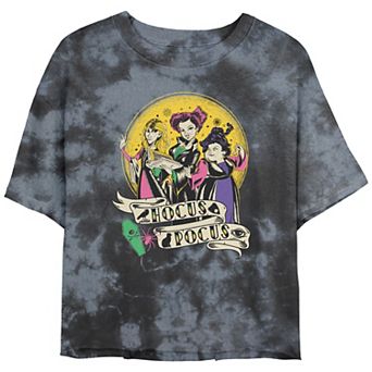 Disney's Hocus Pocus Sanderson Sisters Moonlight Retro Juniors' Cropped Graphic Tee