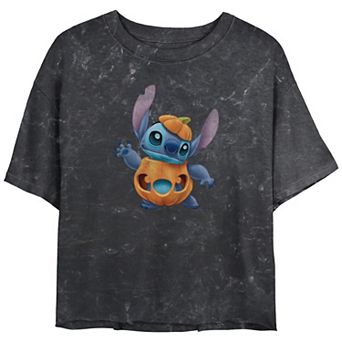 Disney's Lilo & Stitch Pumpkin Stitch Juniors' Cropped Graphic Tee