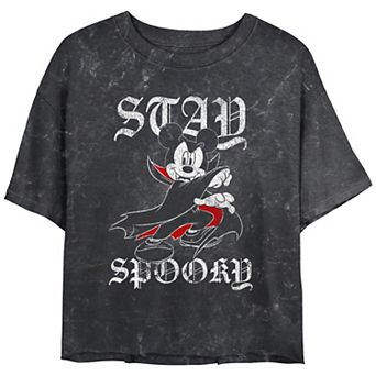 Disney's Mickey Mouse Dracula Stay Spooky Juniors' Cropped Graphic Tee