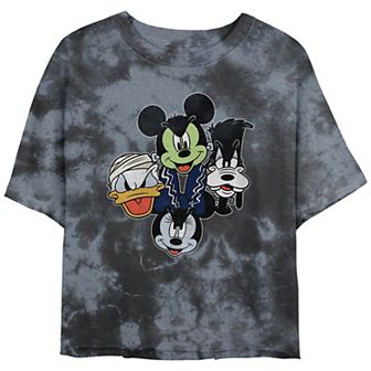 Disney's Mickey Mouse & Friends Halloween Heads Juniors' Cropped Graphic Tee