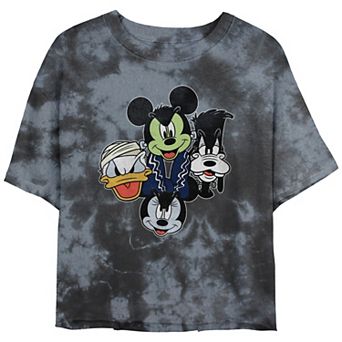 Disney's Mickey Mouse & Friends Halloween Heads Juniors' Cropped Graphic Tee