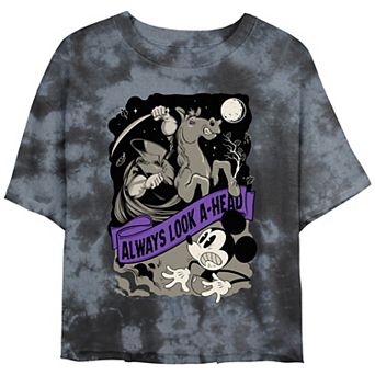 Disney's Mickey Mouse Headless Horseman Always Look Ahead Juniors' Cropped Graphic Tee