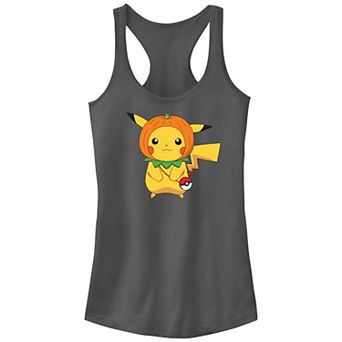 Juniors' Pokemon Pikachu Pumpkin Hat Racerback Tank Top
