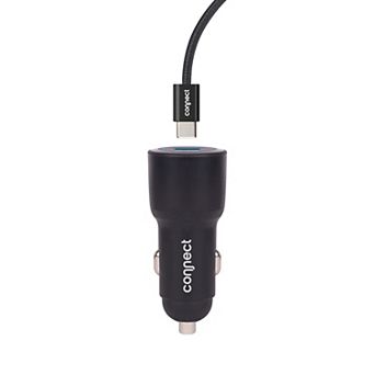 Connect Fast Charging USB Port Car Phone Charger Kit
