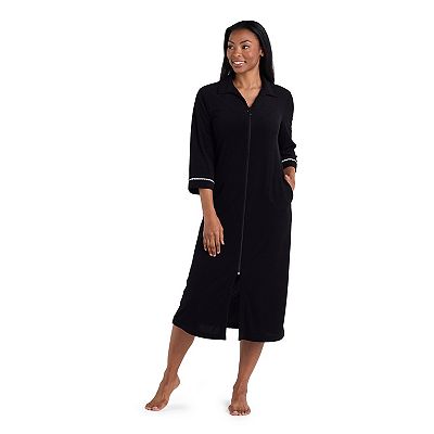 Women's Miss Elaine Essentials Terry Long Zip Robe
