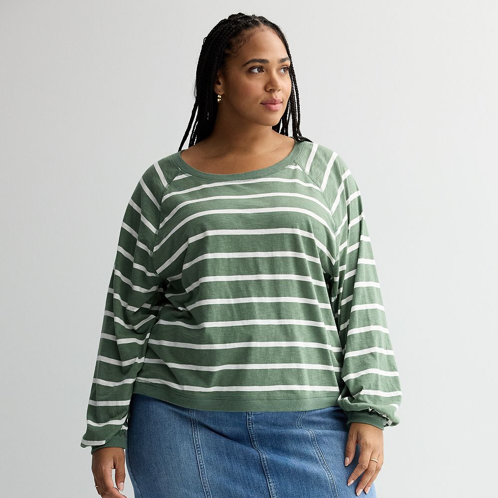 Plus Size Sonoma Goods For Life® Balloon Sleeve Raglan Tee