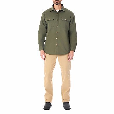 Big & Tall Smith's Workwear Sherpa Lined Stretch Canvas Snap Shirt