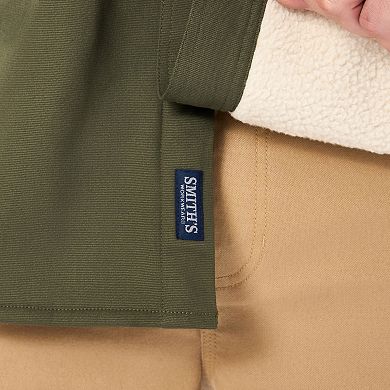 Big & Tall Smith's Workwear Sherpa Lined Stretch Canvas Snap Shirt