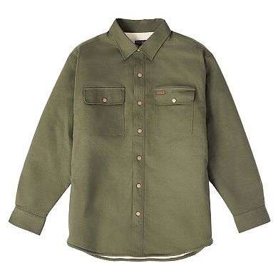 Big & Tall Smith's Workwear Sherpa Lined Stretch Canvas Snap Shirt