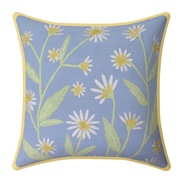Celebrate Together™ Spring Daisy Embroidery Pillow - Sky Way