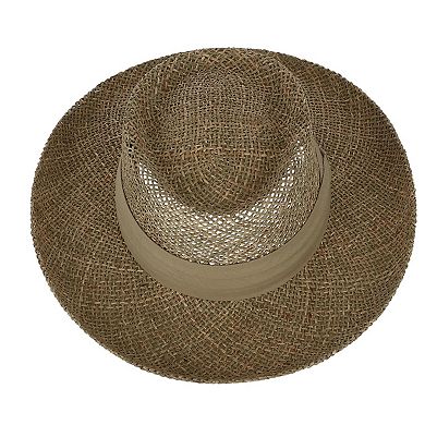 Kenny K Men's Twisted Seagrass Gambler Hat With Pleated Band