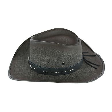 Kenny K Men's Grey Upf 50+ Western Hat With artificial Leather Band