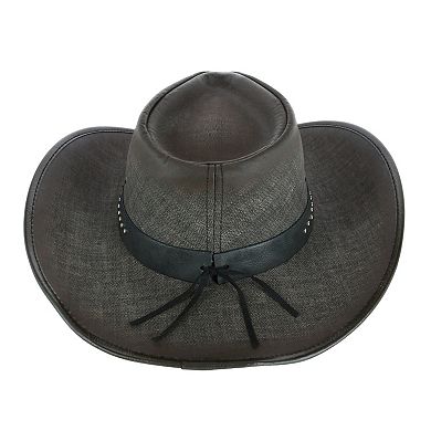 Kenny K Men's Grey Upf 50+ Western Hat With artificial Leather Band